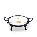 Elegant Round Decorative Serving Tray with Handles