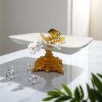 Decorative Ceramic Butterfly Dish on Gold Stand