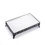Ornate Rectangular Porcelain Serving Tray with ornate legs