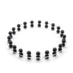 Round Acrylic Tray with Black Wooden Bead Border