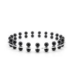 Round Acrylic Tray with Black Wooden Bead Border