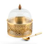 Deep Matte Laser Cut Serving Bowl with spoon