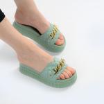 Stylish Wedge Chain Slippers
