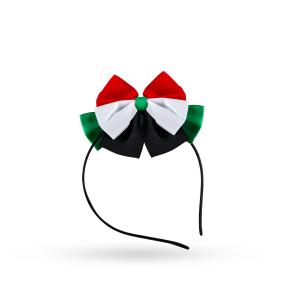 رباط شعر بنات بتصميم علم الكويت - موديل ٥