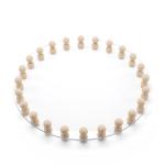 Round Acrylic Tray with Wooden Bead Border