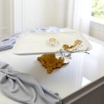 Decorative Ceramic Butterfly Dish on Gold Stand