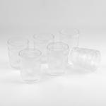 A set of engraved glass water cups