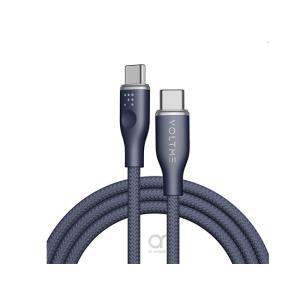 كابل Voltme Powerlink Rugg Double Nylon – تايب سي إلى تايب سي (5A / 1M، 100 واط) بشريحة Emarker – أسود
