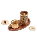 Luxury Indian Laser-Cut Incense Burner Set
