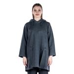 Women's loose hooded tunic with drawstrings