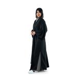 Unique Macramé Fringe Detailing Open Front Abaya