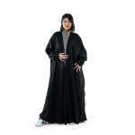 Elegant Flowing Open-Front Abaya with Wide Sleeves