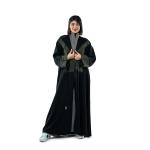 Chevron pattern contrast panel Dual-tone lapel design Abaya
