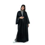 Unique Macramé Fringe Detailing Open Front Abaya