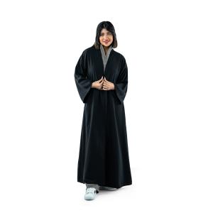 عباية كلاسيكية مفتوحة الأمام بأكمام واسعة