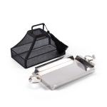 Luxury Indian pastry tray with nail handle Cartier-style, cotton fabric cover