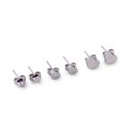 Artificial Minimalist Heart Stud Earring Set