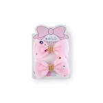 Girls Rhinestone Hair Bow Clip with Floral Details