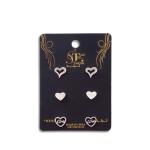 Artificial Heart Charm Earring Set