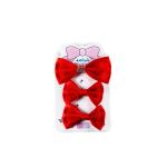 Girl's Elegant Satin Rhinestone Accent Crystal Details Hair Bow Clip