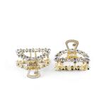Crystal-Embellished Curved Hair Claw Clip Set