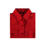 Luxe Texture Button-Front Shirt with Dual Flap Pockets & Classic Collar