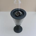 Acrylic Cone Shaped Burner with Ribbed Glass Body