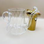 Diamond Knob Glass Teapot with Golden Infuser