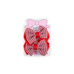 Girl's Gingham-Patterned Checkered Bow Hair Clip
