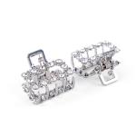 Square Rhinestone Mini Hair Claw Clip Set