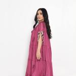 Ruffled Satin Tiered Kaftan