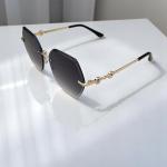 Women's Luxury Rimless Geometric Gradient Sunglasses