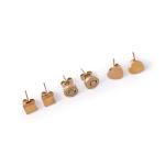 Artificial Floral, Square and Star Stud Earrings Set