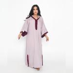 Lilac Contrast Trim Kaftan
