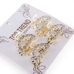 Crystal-Embellished Curved Hair Claw Clip Set