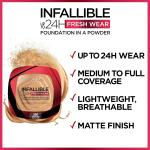 L'Oreal Paris Infallible 24H Fresh Wear Foundation In A Powder - Golden Beige 120