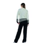 Stylish knitted suit set with wide stripes
