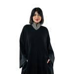 Minimalist abaya with textured Upper Panel and oversized pockets