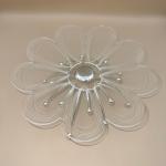 Crystal Acrylic Daisy-Shaped Decorative Serving Stand with Silver Ball Accents