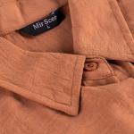 Luxe Texture Button-Front Shirt with Dual Flap Pockets & Classic Collar