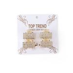Artificial Rectangular, gemstone-studded Hair Clip Set