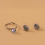 Artificial Teardrop Crystal Jewelry Set with Elegant Zircon Detailing