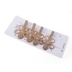 Floral Rhinestone Hair Clip Set