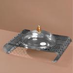 laser-cut dessert plate with glass lid