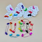 Color Pop Cube Hair Ties Elastic Bright Square Beads