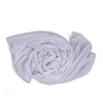 Chiffon and Cotton Scarf with Fine Stitch Edges - White