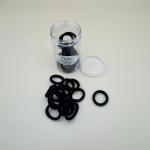 Super Elastic Black Hair Ties – Soft Fabric Bands in Clear Jar