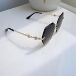 Women's Luxury Rimless Geometric Gradient Sunglasses