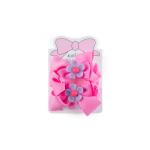 Girl's Adorable Grosgrain Bow Hair Clip with Daisy Flower Embelishments