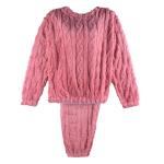 Zigzag Textured Furry Winter Pajama Set